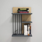 Preview: Nezma Sapphire modern melamine-coated 3-tier wall shelf walnut